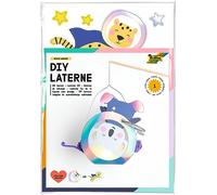 folia 94205 - Kit de bricolage lanterne SPACE SAFARI, env. 10 x 23 x 33 cm - matériel de bricolage pour une lanterne, personnalisable en koala ou tigre