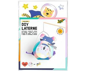 folia 94205 - Kit de bricolage lanterne SPACE SAFARI, env. 10 x 23 x 33 cm - matériel de bricolage pour une lanterne, personnalisable en koala ou tigre