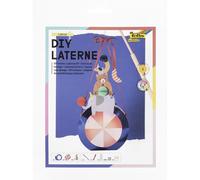 folia 94403 - DIY Lanterne CIRCUS, env. 19 x 38 x 6 cm - Kit de bricolage lanterne personnalisable en animaux de cirque en équilibre sur un ballon, avec lumière LED, 2 piles et patch adhésif