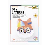 folia 95303-Lanterne Fox, env. 26 x 22,5 x 6 cm-Kit de Bricolage Lanterne Personnalisable en Renard avec Bonnet, avec lumière LED, 2 Piles et Patch adhésif, Paper, Multicolour, Set