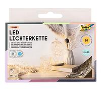 folia 987-10x guirlandes lumineuses Micro-LED avec 20 LED en blanc chaud chacune, éclairage LED d'env. 2,20 m de long en fil d'argent, 20 piles incluses