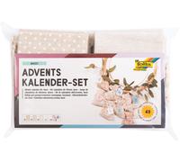 folia Advent Calendar Set, Basic with Motif Print, Approx. 10 x 13 cm, 24 Natura