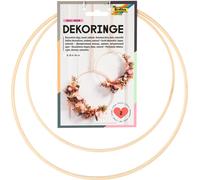 folia Anneaux décoratifs en bois 250 mm et 300 mm 2 pièces