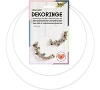 folia Anneaux décoratifs en métal 250 mm et 300 mm blanc 2 pièces