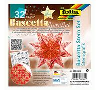 folia Bascetta 409/1515 Kit de bricolage comprenant 32 feuilles 15 x 15 cm taille finie de l'étoile en papier env. 20 cm avec instructions détaillées (français non garanti)