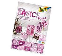 Folia bloc à motifs Basics, 24 x 34 cm, rose (paquet de 30)