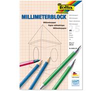 folia Bloc de papier millimétré DIN A4 80 g/qm 25 feuilles