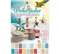 Folia Bloc Magie Hivernale,20 Feuilles Avec Différents Cartons À Motifs,270 G/M²,Environ 24 X 34 Cm,Base Pour De Nombreux Travaux Et Idées De Bricolage,Coloré,Set Pièces