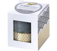 Folia Bordure décorative décor washi, Set de 2, Gris/Or Noir