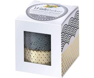 Folia Bordure décorative décor washi, Set de 2, Gris/Or Noir