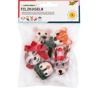 folia Boules de feutre ANIMAUX D'HIVER 5 pièces