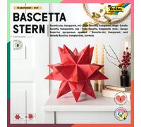 Folia Bringmann Bascetta Star Set Transparent 20 x 20 cm / 30 cm Ø Red