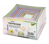 Folia Boîtes en carton folia 3119 – Lot de 12 rectangulaires couleurs pastel, tailles variées