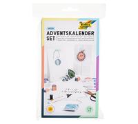 folia Calendrier de l'Avent 9401 avec 24 sachets en Papier de qualité Alimentaire en Blanc, Cordon et Autocollants numérotés.