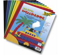 Folia Carton ondulé 3D en 5 couleurs, 25 x 35 cm, multicolore, 10 pièces (1 kit)