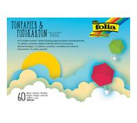 folia Craft Block Basic Coloured DIN A6, Paper and 30 Sheets of Photo Card Assor