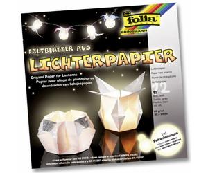 Folia Creativ Papier léger 30 x 30 cm 80 g Idéal pour Origami et lanternes, Blanc