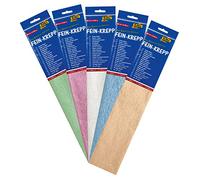 folia Crêpe, 10 5 couleurs, chaque couche env. 50 x 250 cm, 22 g/m², papier très élastique et fin, surface inégale et rugueuse, assortiment (irisé)