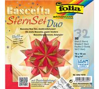 folia Dépliants Bascetta-étoile 150 x 150 mm rouge vif/or 32 feuilles