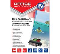Folia do laminowania OFFICE PRODUCTS A6 2x80mikr., blyszczaca, 100 sztuk, transparentna
