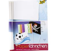 folia Drapeaux en papier DIN A5 longueur de la tige 400 mm blanc rectangulaire 20 pièces