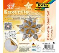 FOLIA Etui 32 Feuilles de papier pliable étoile Bascetta 150x150mm Or et Argent G