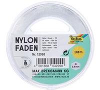 Folia 12950 - Fil de Nylon sur Bobine, Transparent, env 0,5 mm x 100 m, capacité de Charge 7,5 kg, Fil à Peine Visible, idéal pour Mobiles, Bijoux, décoration