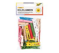 Folia FOLIA 2295 Pinces en Bois, gráe et couleurs assorties