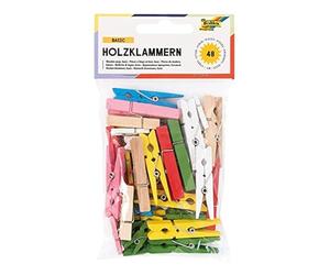 Folia FOLIA 2295 Pinces en Bois, gráe et couleurs assorties