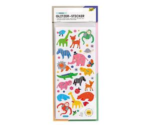Folia Glorex 6 1223 030 Lot de 5 feuilles d'autocollants pailletés « Fantasia » en plastique Multicolore 29 x 11,5 x 0,2 cm