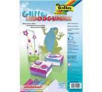 folia Gomme mousse pailletée 200 x 290 mm 5 feuilles assorties