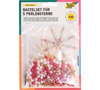 Folia Kit De Bricolage Pour 5 Étoiles En Perles Rouge/Doré/Blanc Perle
