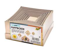 folia 3110 Lot de 12 boîtes en Carton au Design Naturel, différentes Tailles, Joli Emballage Cadeau pour décorer et Personnaliser Votre Maison, idéal pour Toutes Les Occasions