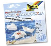 Folia Lot de 20 feuilles pliantes en papier de natation 200 x 200 mm Blanc