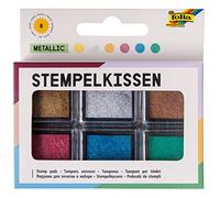 Folia – Tampons encreurs métallisés – Lot de 6, différentes couleurs – Coloré