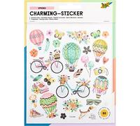 folia Lot de 60 Autocollants charmants Spring I-Différents Motifs-Facile à décoller du Film, coloré, taille unique