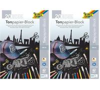 Folia MAX BRINGMANN KG - 197 - Papier Dessin A4 140g/m Bloc de 20 feuilles Noir (Lot de 2)