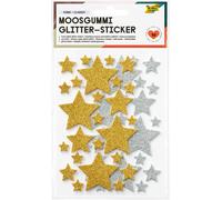 folia Mousse autocollante pailletée STARS CLASSIC 50 pièces sur 2 feuilles
