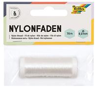 folia Nylon sur Bobine, Transparent, Environ 0,3 mm x 70 m, Charge maximale : 2,5 kg, Fil à Peine Visible, idéal pour Les Mobiles, Les Bijoux, la décoration, etc