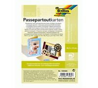 Folia Passe-Partout avec perforation rectangulaire, 10,5 x 15 cm, 5 cartes et enveloppes, or - Version Allemande