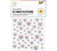 folia Pierres décoratives HEARTS IRIDESCENT autocollantes 54 pièces sur 1 feuille