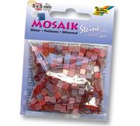 Folia Pions mosaïque, 5x5mm, 700 pièces, résine synthétique, mélange de paillettes, rose