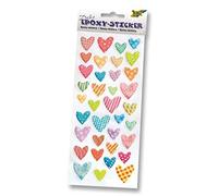 FOLIA Planche de Stickers Epoxy Coeurs