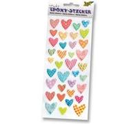 FOLIA Planche de Stickers Epoxy Coeurs