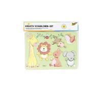 Folia Pochoirs créatifs "Zoo" – Lot de 6 pour peindre différents animaux – Blanc