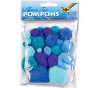 folia Pompons 30 pièces TON EN TON MIX bleu 30 pièces