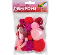 folia Pompons 30 pièces TON EN TON MIX rouge 30 pièces