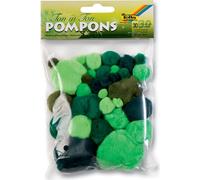 folia Pompons 30 pièces TON SUR TON MIX vert 30 pièces