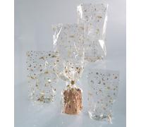 Folia Sachets cellophane avec impression de Noël dorée, 100 sachets, 145x235mm, transparent (1 pièce)
