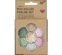 FOLIA Set de perles de rocaille PASTEL 90g Assorties en 7 Coloris G
